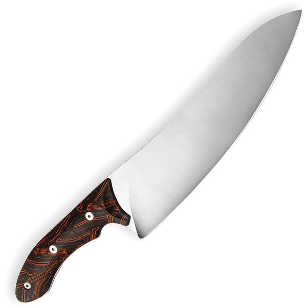 Xin Cutlery Tactical Style Chef's Knife 8" Satin Blade Black Orange G10