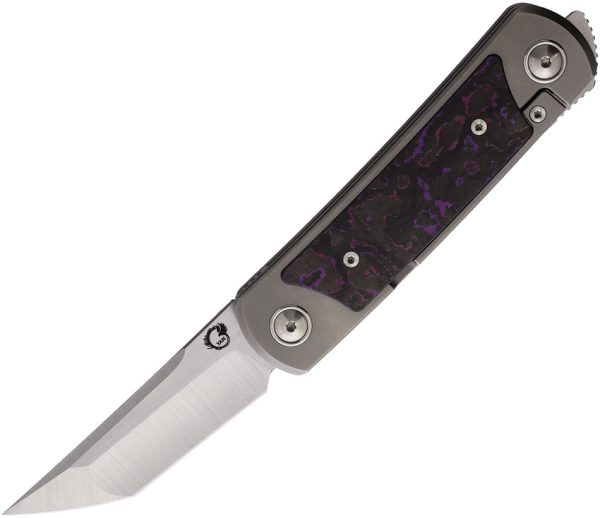 Yan Knives EMW Framelock Folding Knife 3" M390 Purple Carbon Fiber
