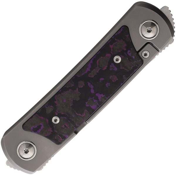 Yan Knives EMW Framelock Folding Knife 3" M390 Purple Carbon Fiber