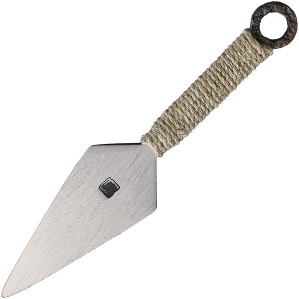 YSH02_add_01 Yoshiharu Kunai Paper Knife 2" Stainless Blade Brown Cord Handle