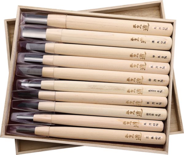Yoshiharu Woodcarving Knife 10pcs Set w/ Storage Box