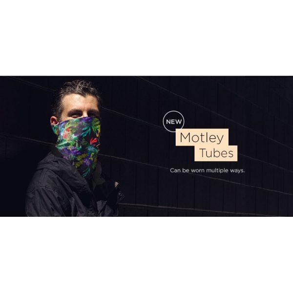 Zan Headgear Motley Tube Black Cotton Face Covering