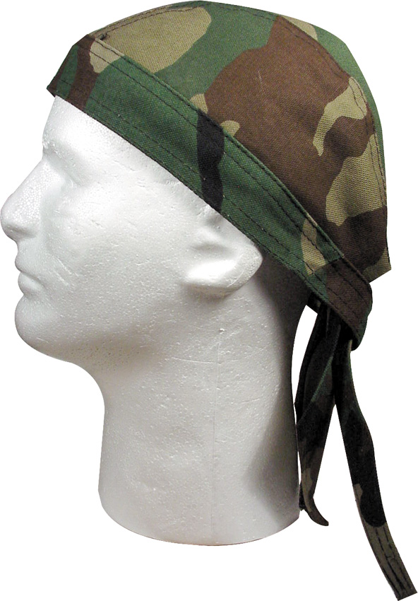 Zan Headgear Woodland Camo 100% Cotton Head Wrap