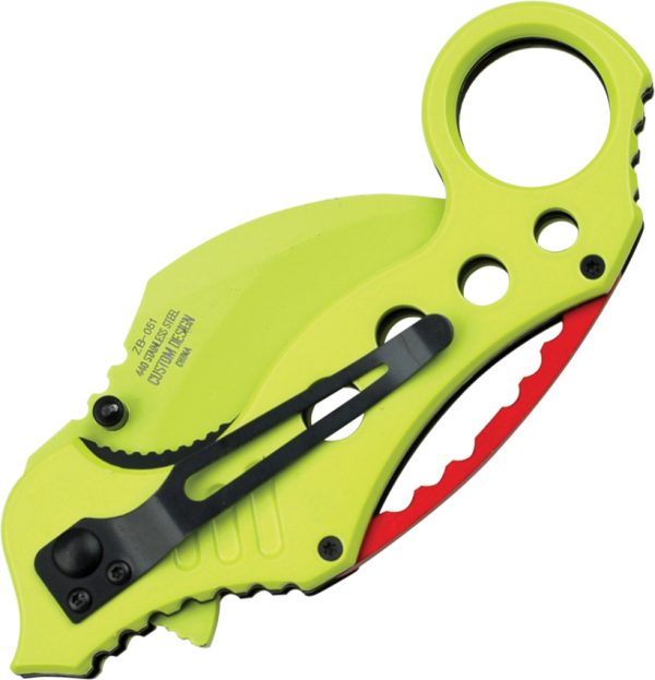 ZB051GR_add_01 Z-Hunter Karambit Assisted Opening Linerlock 2.88" Yellow