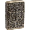 Zippo Armor St. Benedict Design Antique Brass Lighter