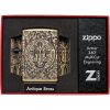 Zippo Armor St. Benedict Design Antique Brass Lighter