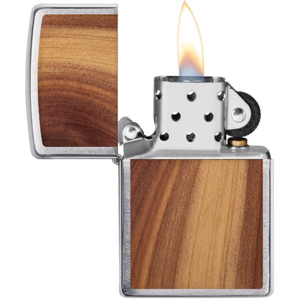 Zippo Woodchuck Cedar Brushed Chrome Lighter