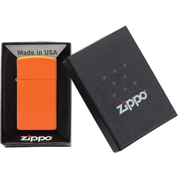 Zippo Slim Lighter Orange 0.38" x 2.38"