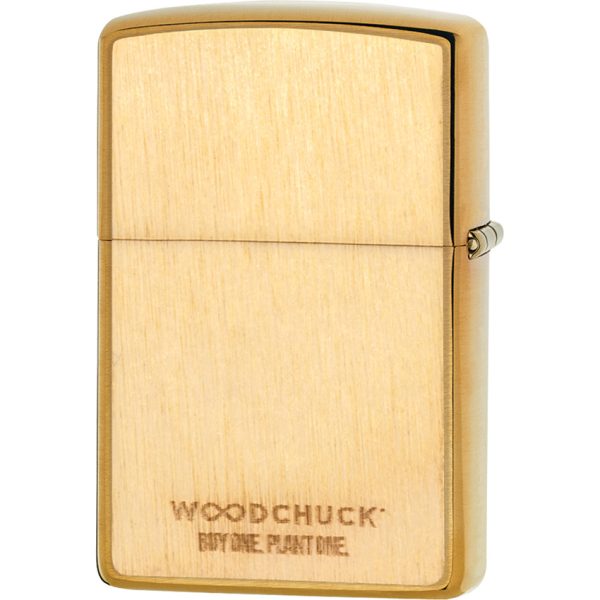 Zippo Woodchuck Lighter Birch Brushed Brass