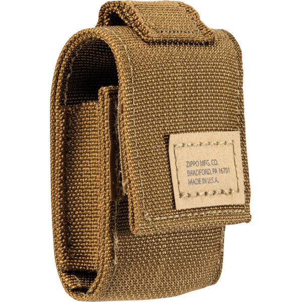 Zippo Black Crackle Lighter with Tan MOLLE Pouch