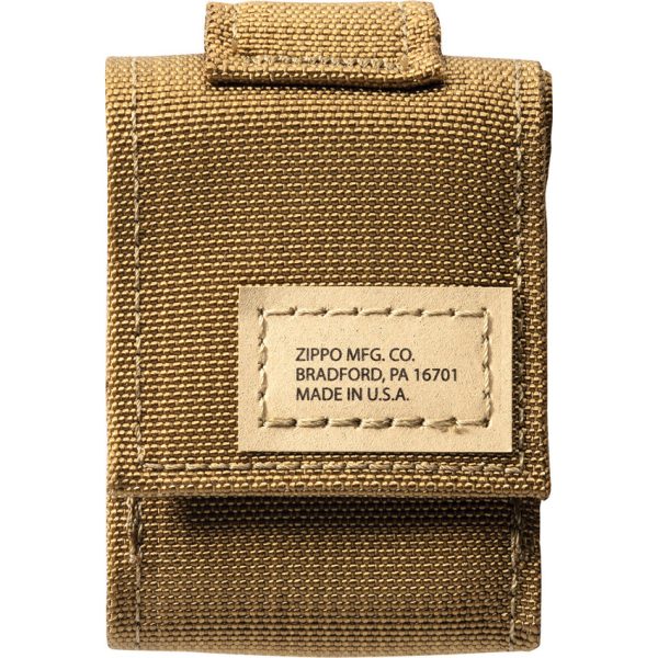 Zippo Black Crackle Lighter with Tan MOLLE Pouch