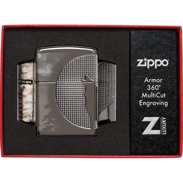 Zippo Wolf Armor Black Ice Lighter