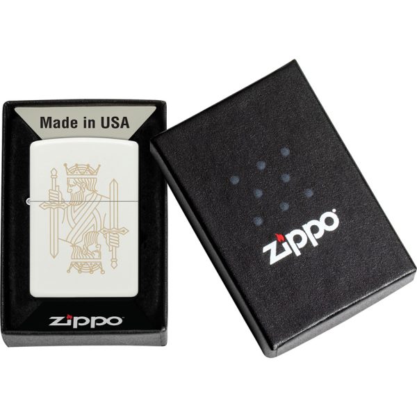 Zippo King Queen White Matte Lighter