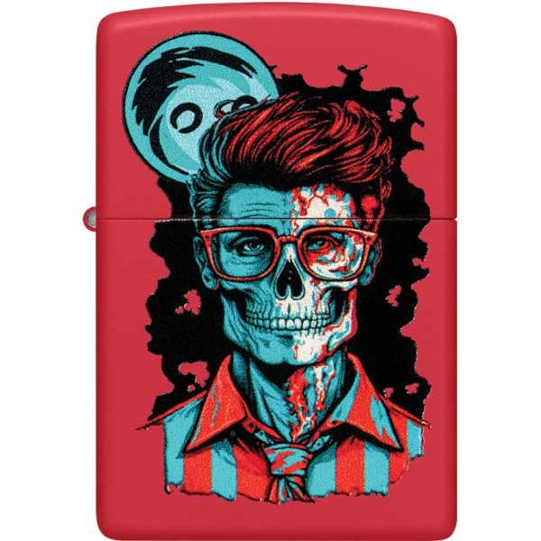 Zippo Dapper Skeleton Red Matte Lighter
