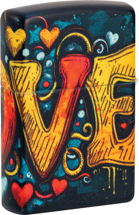 Zippo Love Mural Lighter Black Matte
