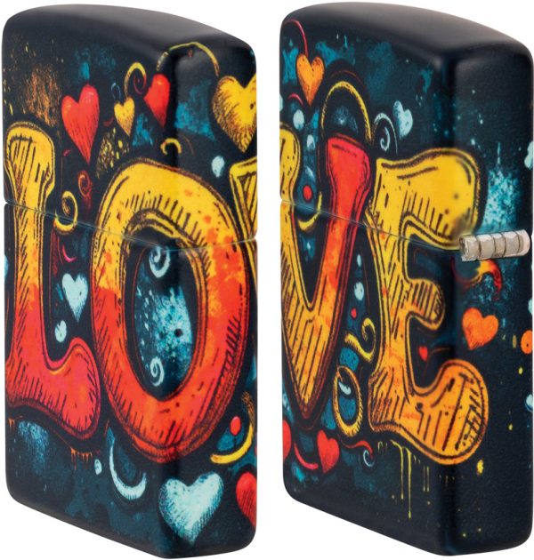 Zippo Love Mural Lighter Black Matte