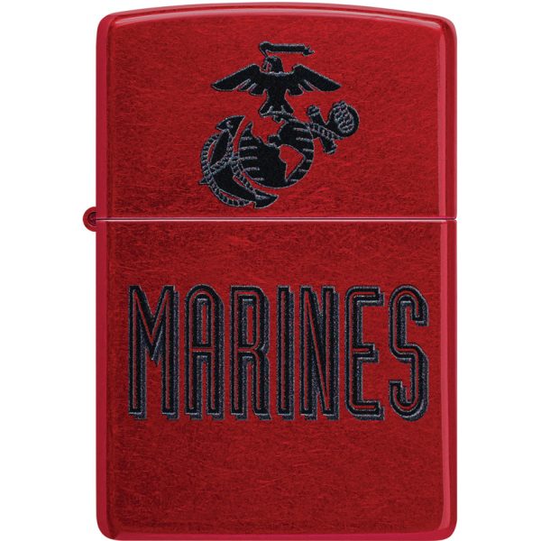 Zippo USMC Lighter Candy Apple Red