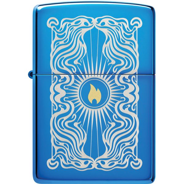 Zippo Fancy Flame High Polish Blue Lighter