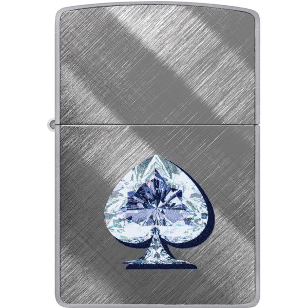 Zippo Gleaming Spade Lighter with Diagonal Weave