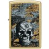 Zippo Floral Skull Lighter Street Brass