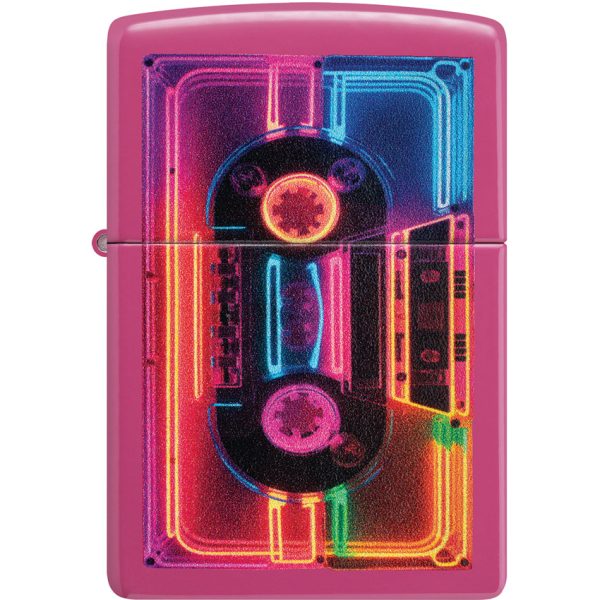 Zippo Neon Cassette Lighter Hot Pink