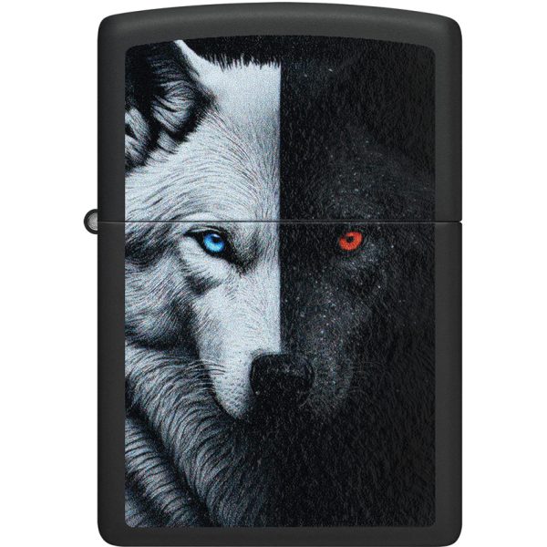 Zippo Two Wolves Black Matte Lighter