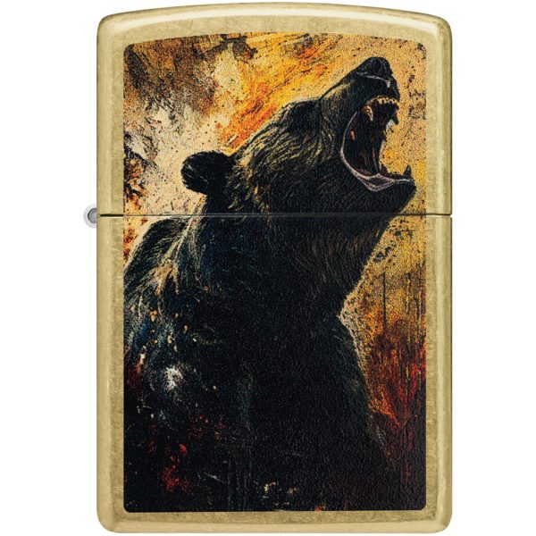 Zippo Grizzly Roar Street Brass Lighter