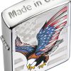 Zippo Eagle Flag High Polish Chrome Lighter