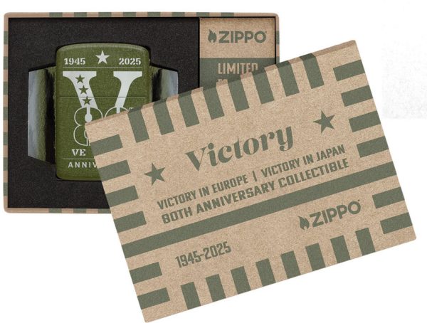 Zippo VE/VJ Day 1941 Replica Lighter Green Crackle w/ Box