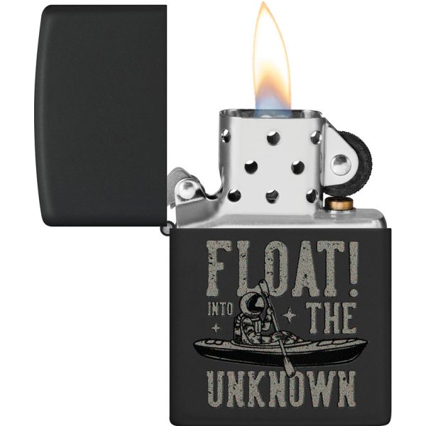 Zippo Float The Unknown Design Black Matte Lighter