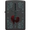 Zippo Heart Dagger Tattoo Lighter Black Crackle