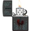 Zippo Heart Dagger Tattoo Lighter Black Crackle
