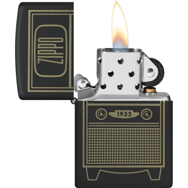 Zippo Vintage TV Design Lighter Black Matte