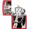 Zippo Skull King Queen Design Red Matte Lighter