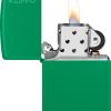 Zippo Grass Green Matte Lighter w/ Zippo Logo - Boxed