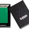 Zippo Grass Green Matte Lighter w/ Zippo Logo - Boxed