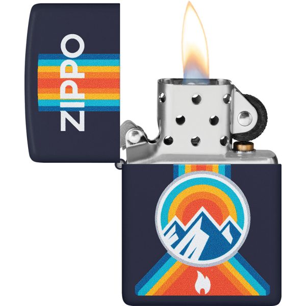 Zippo Outdoor Logo Lighter Navy Matte