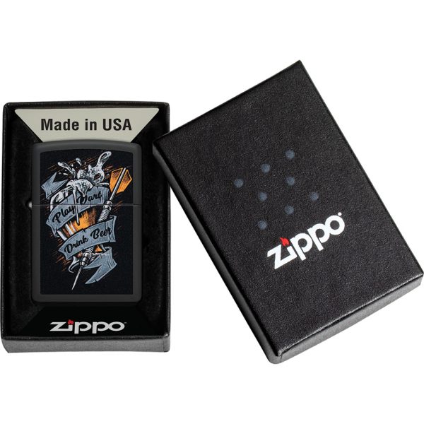 Zippo Darts Design Black Matte Lighter