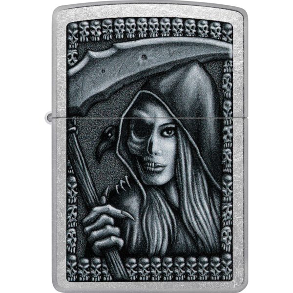 ZO58239_add_01 Zippo Grim Beauty Street Chrome Lighter