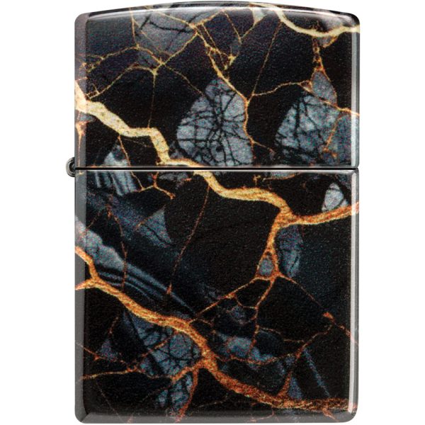Zippo Fusion Marble Tumbled Chrome Lighter