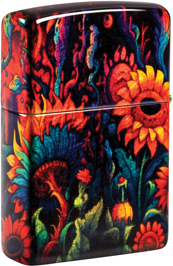 Zippo Spooky Sunflower Tumbled Brass Lighter