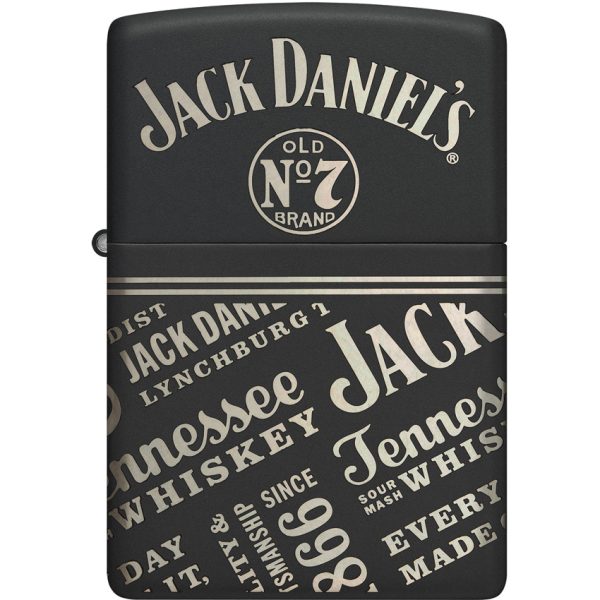 ZO59448_add_01 Zippo Jack Daniels Old No 7 Lighter Black Matte Laser 360