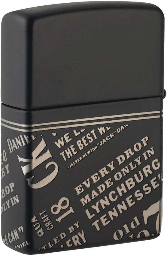 ZO59448_add_02 Zippo Jack Daniels Old No 7 Lighter Black Matte Laser 360