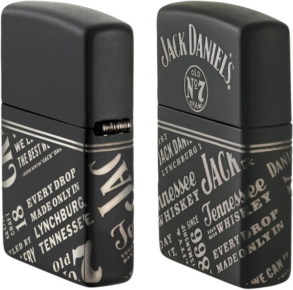 ZO59448_add_03 Zippo Jack Daniels Old No 7 Lighter Black Matte Laser 360