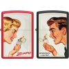 Zippo Vintage Ad Lighter Set Red and Black Matte 2-Pack