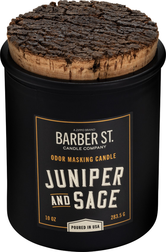 Zippo Barber Street Candle Juniper 10 oz Soy Wax