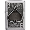 Zippo Ace of Spades Emblem Brushed Chrome Lighter