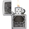 Zippo Ace of Spades Emblem Brushed Chrome Lighter