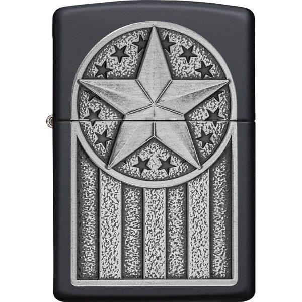 Zippo American Metal Emblem Lighter Black Matte