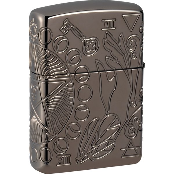 Zippo Armor Wicca Design Black Ice Lighter
